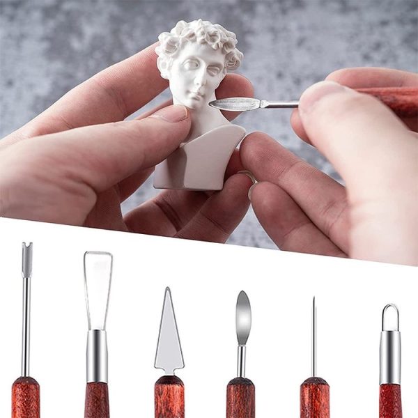 6 PCS / Set Double-head Radium Silk Knife Ceramic Clay Carving Tool - Image 4
