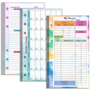 A6 6 Hole Budget Book Loose-leaf Replacement Core Handbook Insert, Spec: 3 In 1