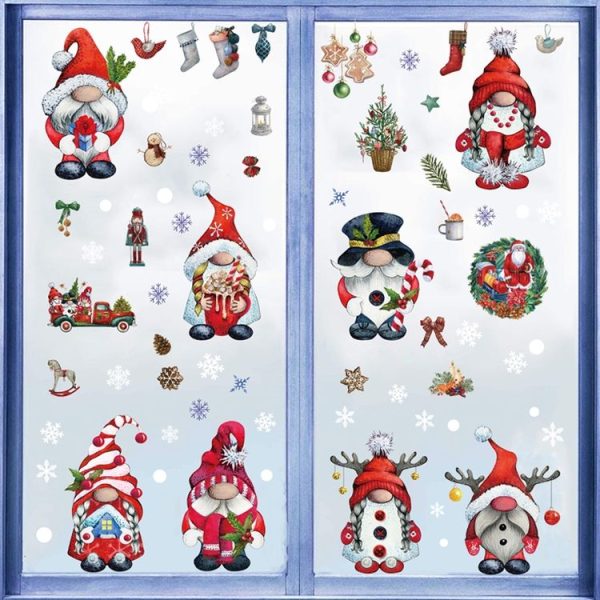 Christmas Static Glass Window Decoration Background Decorative Stickers (Santa Claus+ Penguins) - Image 4
