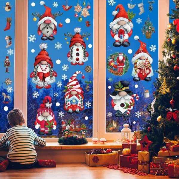 Christmas Static Glass Window Decoration Background Decorative Stickers (Santa Claus+ Penguins) - Image 5