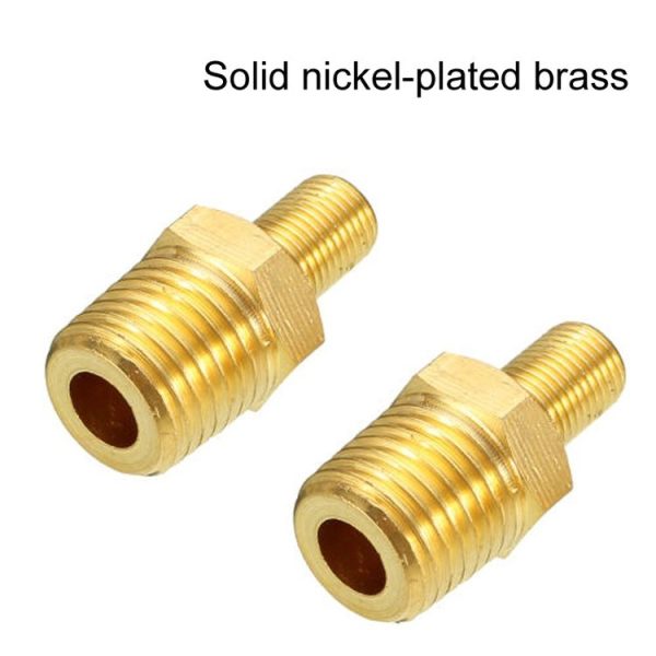 5PCS 1 / 4 NPT Threaded Nozzles Solid Nickel-Plated Brass Fuel Tank Filling Valve For Air Compressor - Image 3