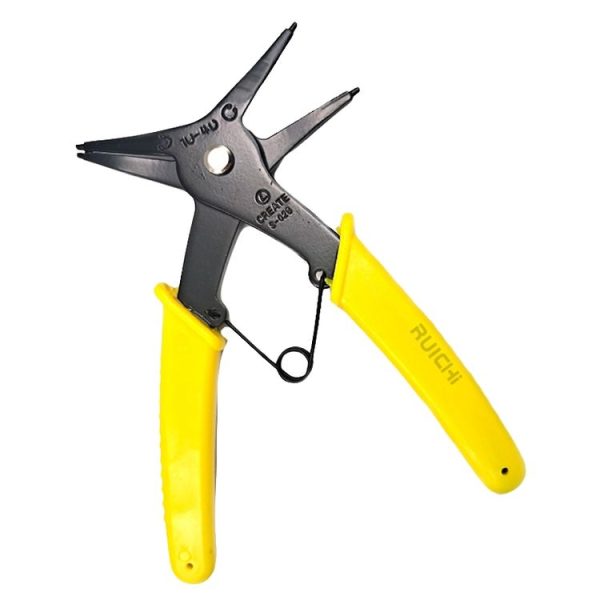 RUICHI 2 In 1 Multi-Function Clamp Spring Retainer Pliers (Yellow)