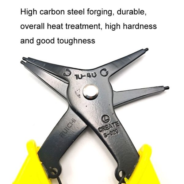 RUICHI 2 In 1 Multi-Function Clamp Spring Retainer Pliers (Yellow) - Image 3