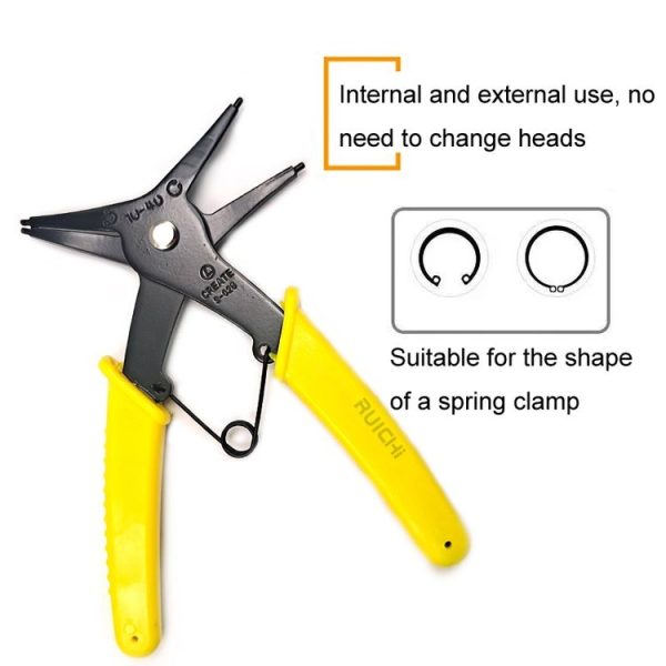 RUICHI 2 In 1 Multi-Function Clamp Spring Retainer Pliers (Yellow) - Image 4