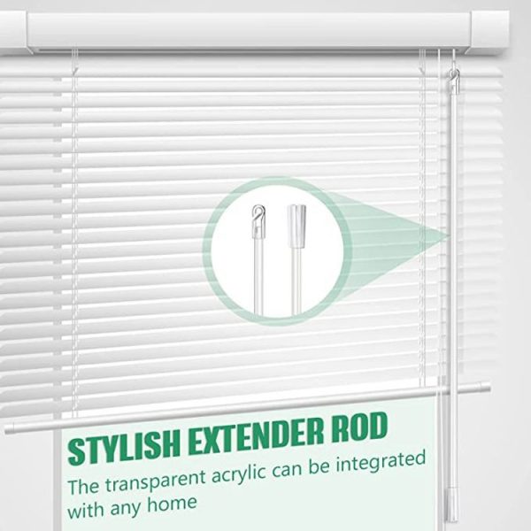 5PCS Blinds Acrylic Transparent Rod Move Light Rod With Hook Handle, Size: 12 Inch - Image 3