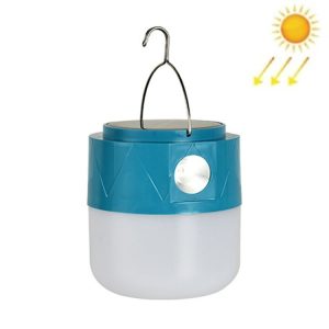 105 Solar Rechargeable LED Bulb Light Camping Light Emergency Light with Flashlight Function (Blue)