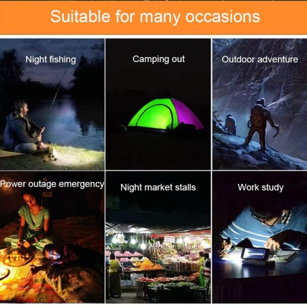 105 Solar Rechargeable LED Bulb Light Camping Light Emergency Light with Flashlight Function (Blue) - Image 5