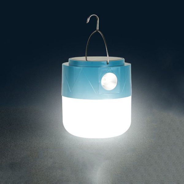 105 Solar Rechargeable LED Bulb Light Camping Light Emergency Light with Flashlight Function (Blue) - Image 6