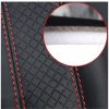 Fiber Leather Embossed Car Seat Belt Shoulder Cover Protector 6.5X23cm (Black Red) - Image 4