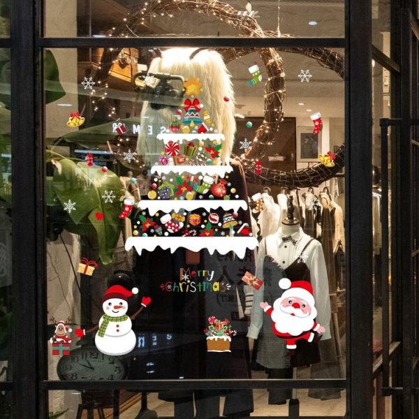Christmas Decoration Stickers Scene Layout Window Static Stickers 60x90cm - Image 2