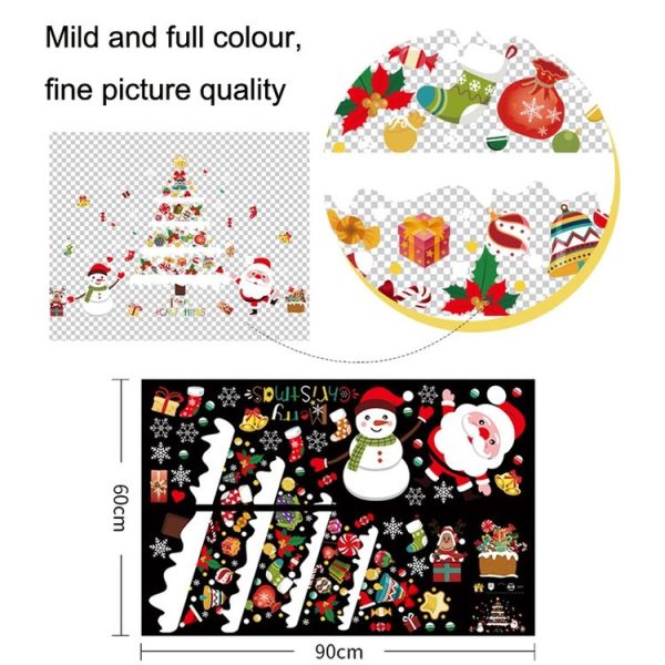 Christmas Decoration Stickers Scene Layout Window Static Stickers 60x90cm - Image 3