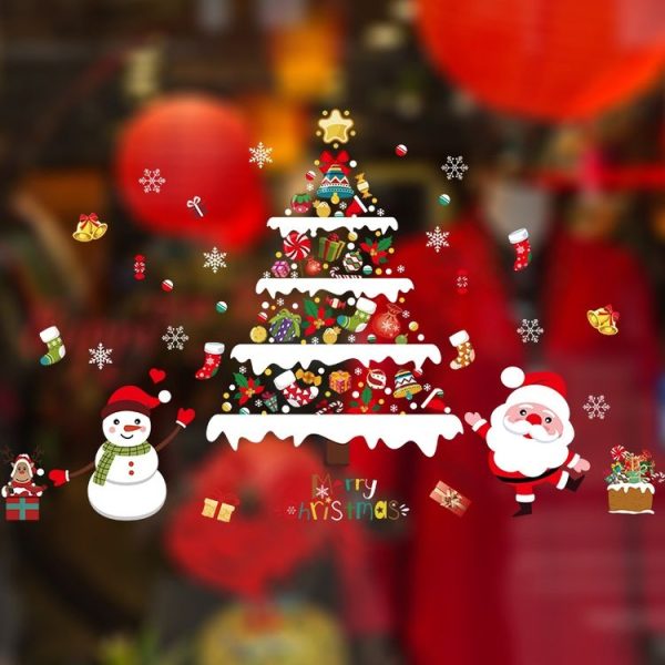 Christmas Decoration Stickers Scene Layout Window Static Stickers 60x90cm - Image 5