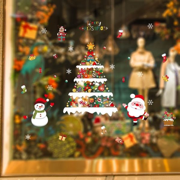 Christmas Decoration Stickers Scene Layout Window Static Stickers 60x90cm - Image 6