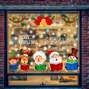Christmas Old Man Snowflake Window Decoration Stickers (92074)