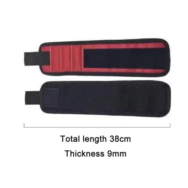 Electric Woodworking Multifunctional Powerful Magnetic Wrist Strap, Style: Three Rows Black - Image 3
