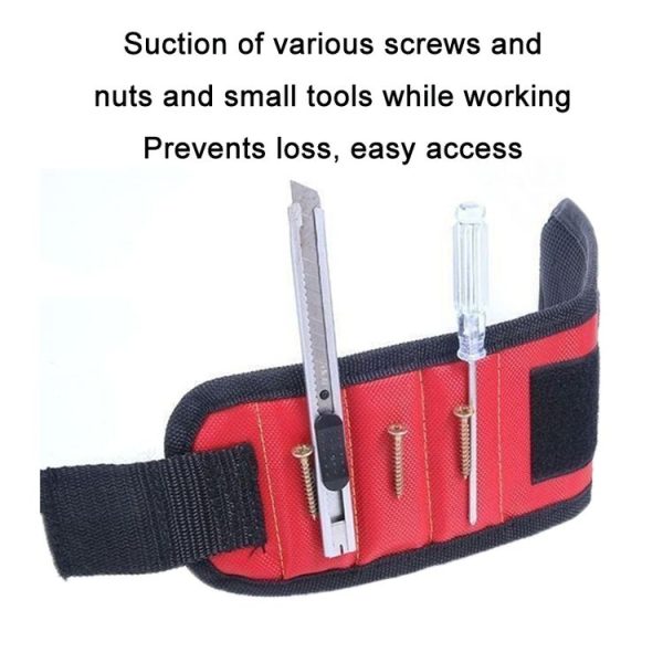 Electric Woodworking Multifunctional Powerful Magnetic Wrist Strap, Style: Three Rows Black - Image 5