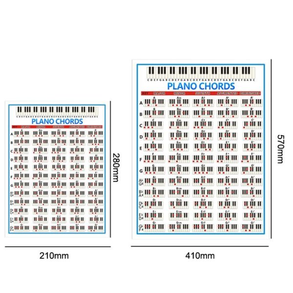 Staff Piano Chord Practice Picture Coated Paper 88 Keys Beginner Piano Fingering Chart, Size: Large - Image 2