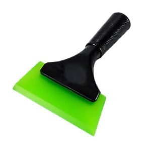 Plastic Bull Bar Film Squeegee Car Glass Cleaning Tools (Green With Handle)