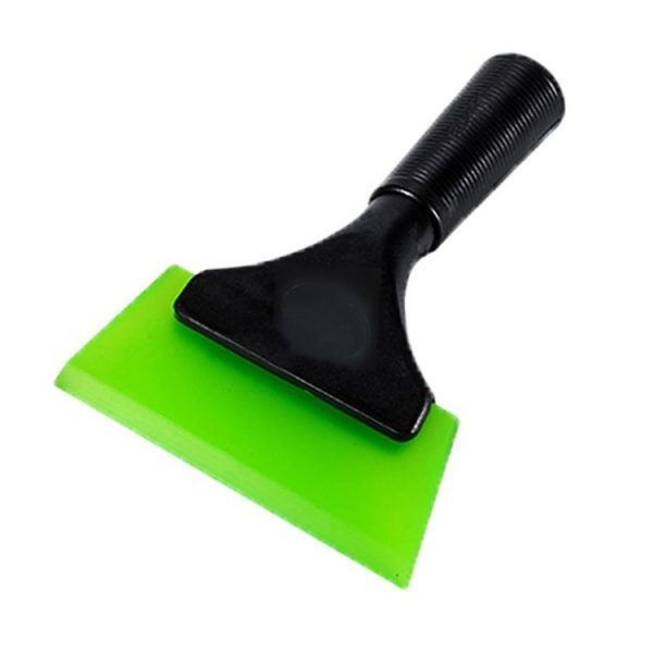 Plastic Bull Bar Film Squeegee Car Glass Cleaning Tools (Green With Handle)