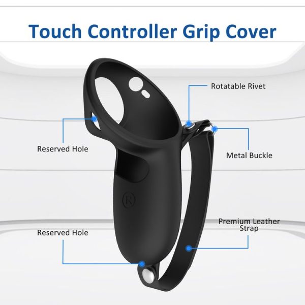 Meta Quest Pro 1pair Handle Silicone Case Cover VR Accessories (Blue) - Image 3