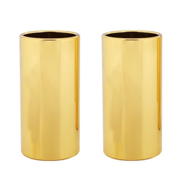 2PCS Stainless Steel Guitar Slide Tube Folk Slide Block, Size: 51mm (Gold)
