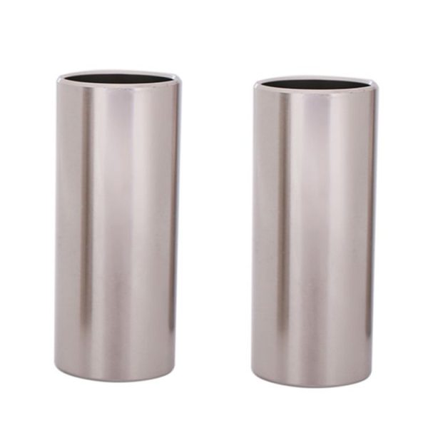 2PCS Stainless Steel Guitar Slide Tube Folk Slide Block, Size: 60mm (Silver)