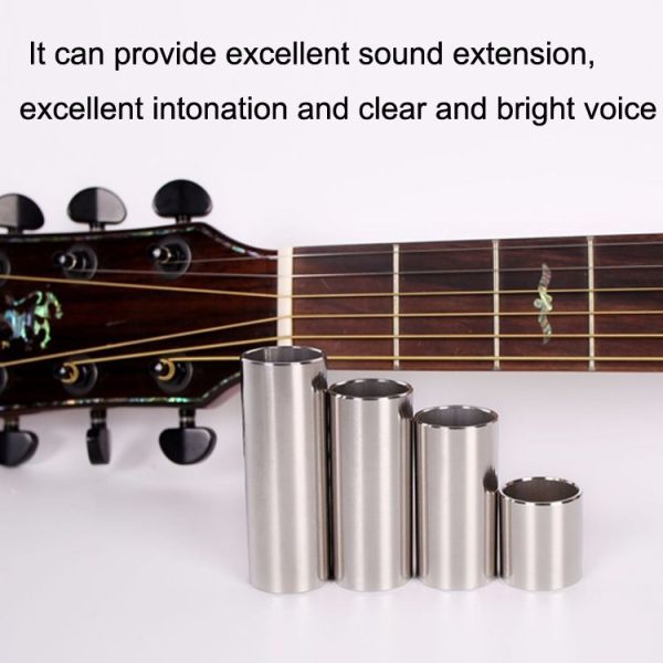 2PCS Stainless Steel Guitar Slide Tube Folk Slide Block, Size: 60mm (Silver) - Image 5