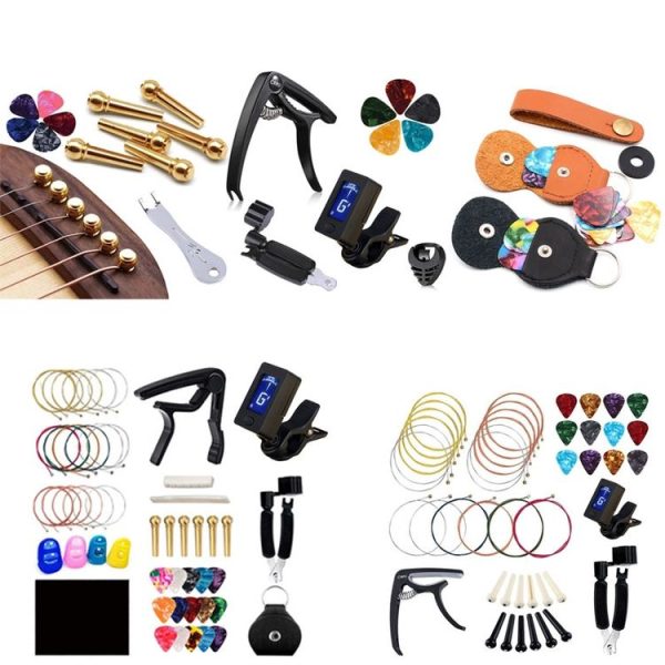 9 PCS / Set Folk Wood Bass Guitar Tuning Clip Tuner Instrument Set - Image 2