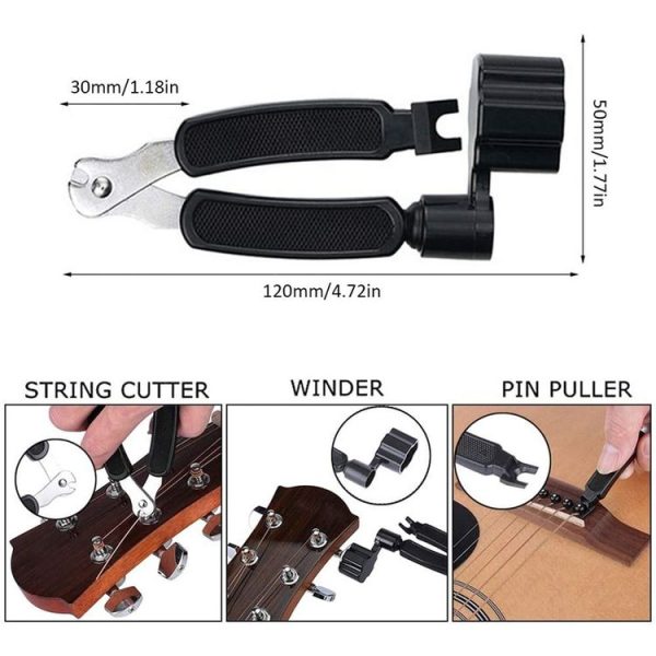 9 PCS / Set Folk Wood Bass Guitar Tuning Clip Tuner Instrument Set - Image 4