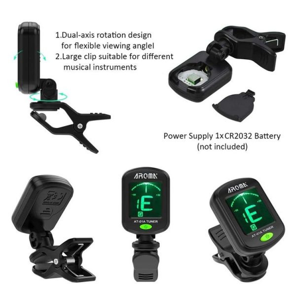 9 PCS / Set Folk Wood Bass Guitar Tuning Clip Tuner Instrument Set - Image 6