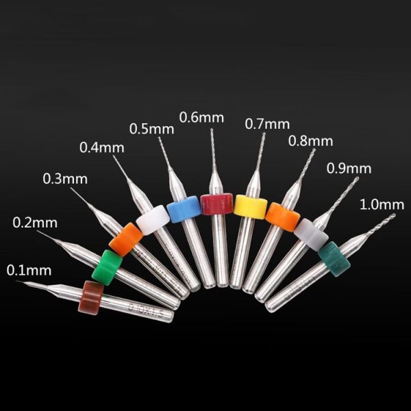 10 In 1 PCB Tungsten Steel Drill Bits Carving Miniature Drill Bits, Size: 0.1-1mm - Image 2