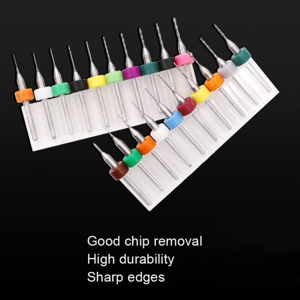 10 In 1 PCB Tungsten Steel Drill Bits Carving Miniature Drill Bits, Size: 0.1-1mm - Image 3