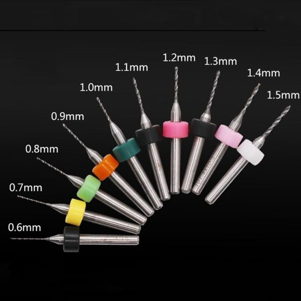 10 In 1 PCB Tungsten Steel Drill Bits Carving Miniature Drill Bits, Size: 0.6-1.5mm - Image 2