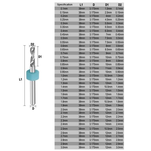10 In 1 PCB Tungsten Steel Drill Bits Carving Miniature Drill Bits, Size: 1.1-2mm - Image 6