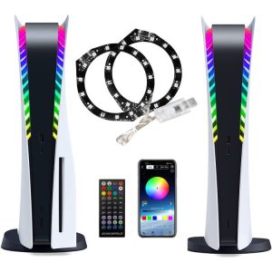 PS5 RGB Lights Strips 8 Colors Multiple Decoration Led Lights with Remote Controller