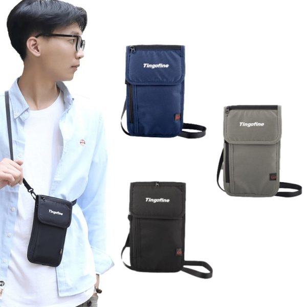 Tingofine YT5 Multifunctional Travel Passport RFID Anti-theft Document Bag Waterproof Passport Holder (Grey) - Image 2