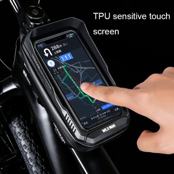 WILD MAN XT2 1L Bicycle EVA Hard Shell Waterproof Phone Touch Screen Beam Bag (Twill) - Image 4