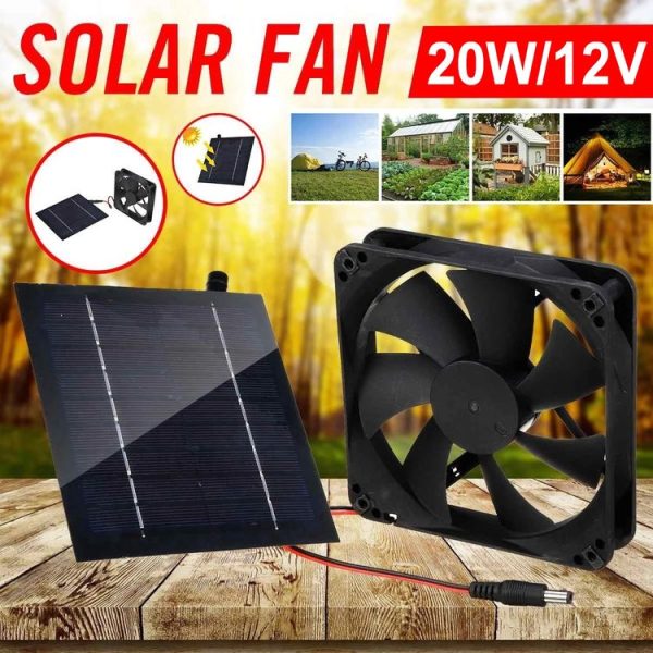 Al-043 20W Solar Mini Fan Bathroom Kitchen Solar Exhaust Fan - Image 6