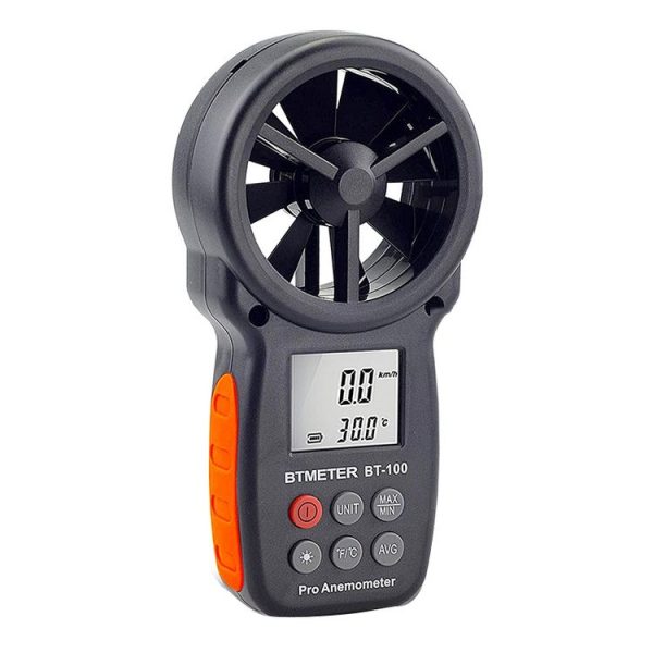 BT-100 Handheld Anemometer Wind Speed Wind Chill Temperature Measuring Instrument (Black)