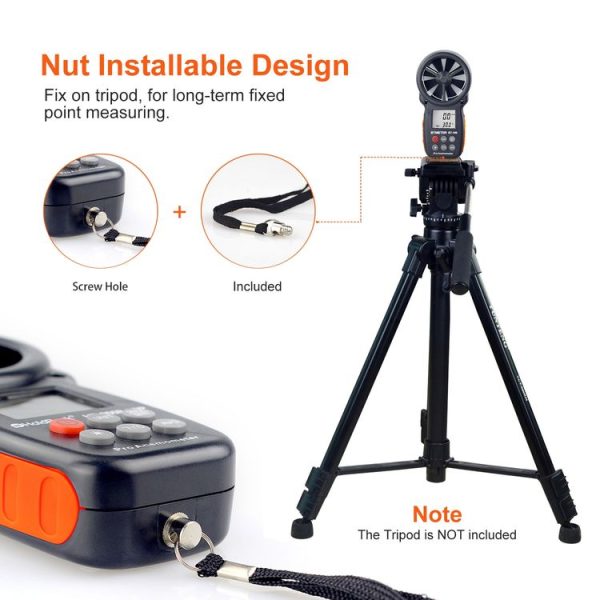 BT-100 Handheld Anemometer Wind Speed Wind Chill Temperature Measuring Instrument (Black) - Image 4