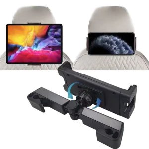 Car Rear Pillow Phone Tablet Bracket Rotatable Car Phone Holder (Black)
