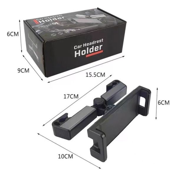 Car Rear Pillow Phone Tablet Bracket Rotatable Car Phone Holder (Black) - Image 2