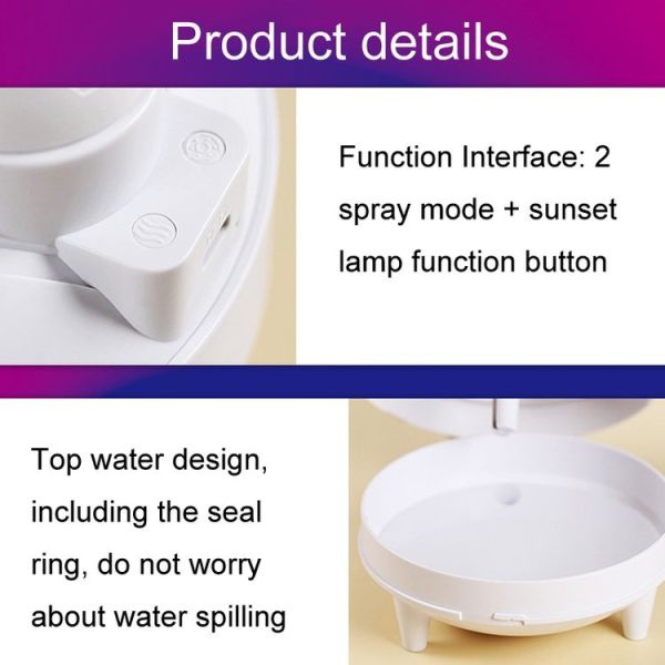 Astronaut Astronaut Humidifier Home Air Sprayer Sunset Lights (Pink) - Image 3