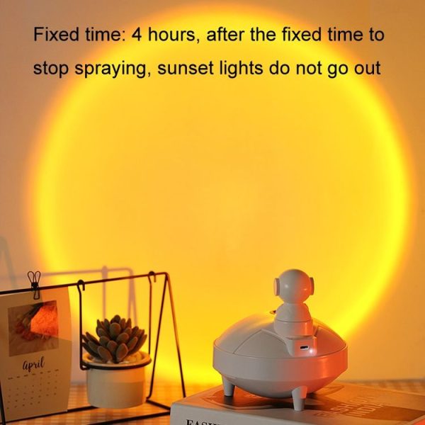 Astronaut Astronaut Humidifier Home Air Sprayer Sunset Lights (Pink) - Image 5