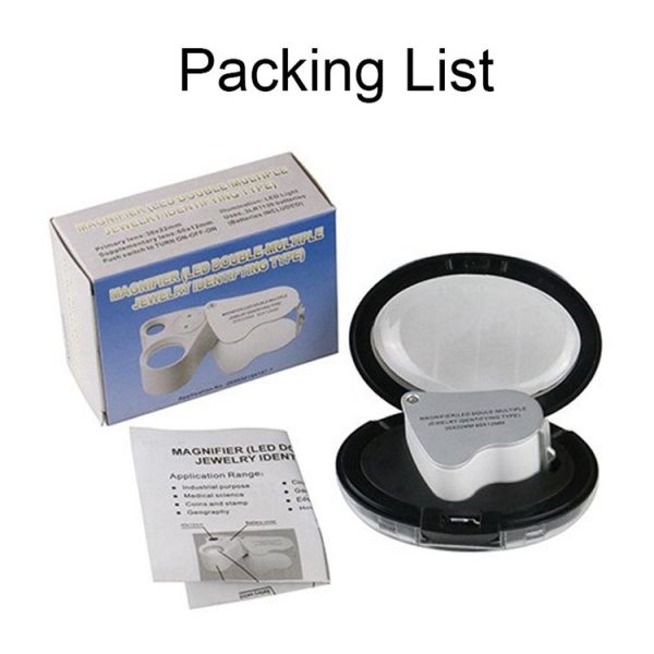 MG9889 30X-60X Mini Dual-Lens Craft Appreciation Magnifying Glass with LED Light - Image 6