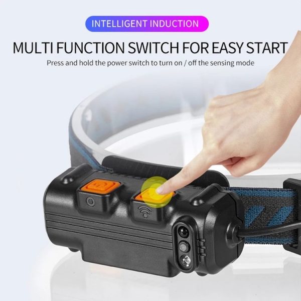 W678-2 Zoom XPG + COB Sensor Headlight Flashlight 6 Lighting Modes Rechargeable Head Lamp - Image 3