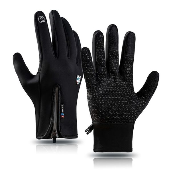 A045 Cycling Gloves Touch Screen Windproof Waterproof Sport Keep Warm Gloves, Size: L (Black)