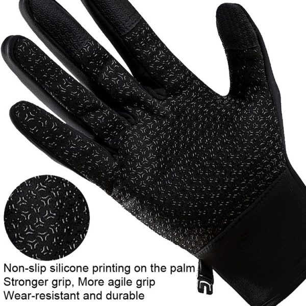 A045 Cycling Gloves Touch Screen Windproof Waterproof Sport Keep Warm Gloves, Size: L (Black) - Image 2