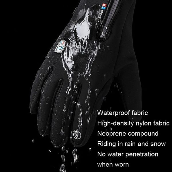 A045 Cycling Gloves Touch Screen Windproof Waterproof Sport Keep Warm Gloves, Size: L (Black) - Image 5