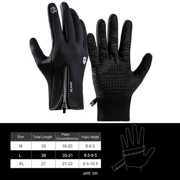 A045 Cycling Gloves Touch Screen Windproof Waterproof Sport Keep Warm Gloves, Size: L (Black) - Image 6